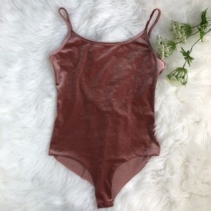 Molly Green Bodysuit 💖 Crushed Velvet Blush